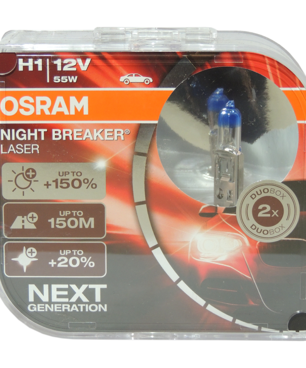 Bombillo osram H1 (150%) night breaker laser 12V 55W